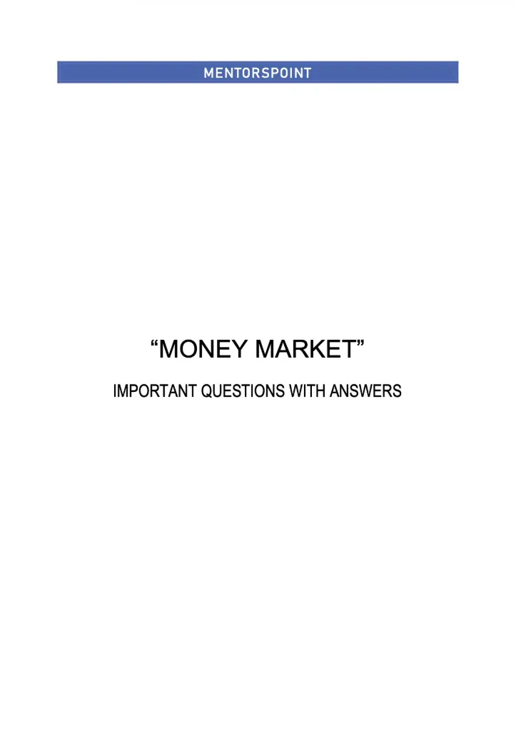 MONEY MARKET(BEC_AAF_M1_MoMa)