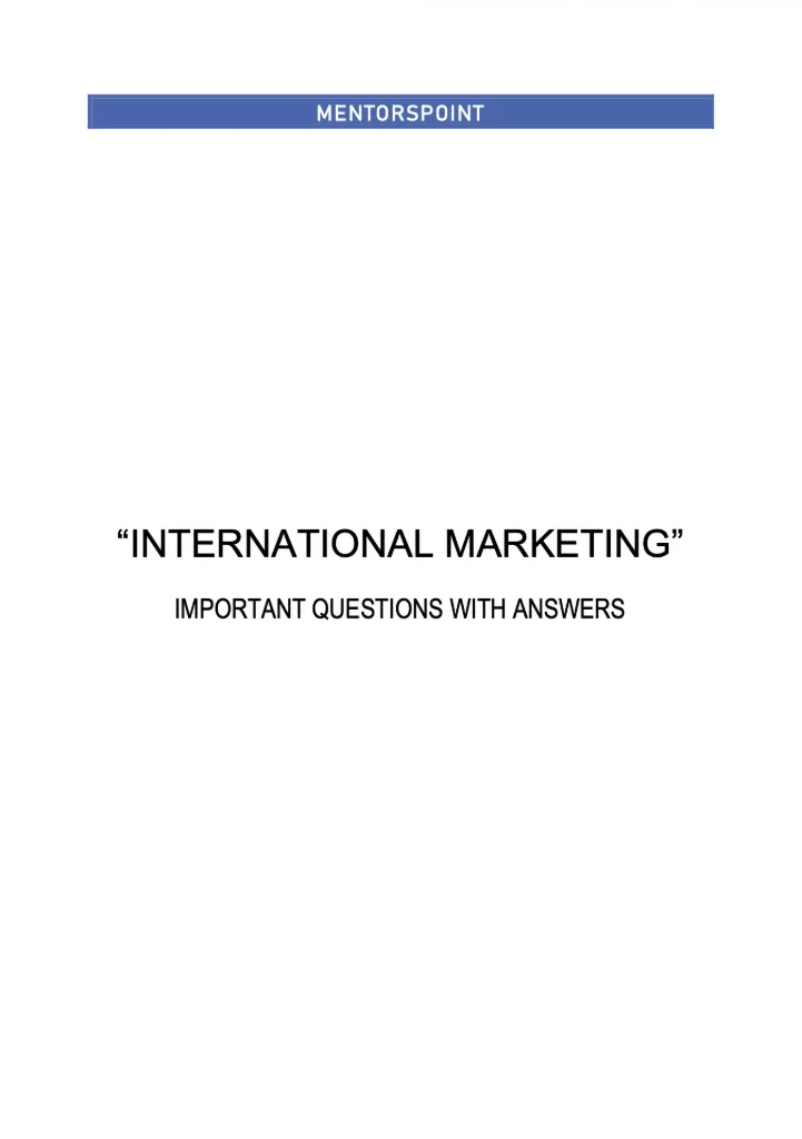 INTERNATIONAL MARKETING (CBM_MM_M2_IM)