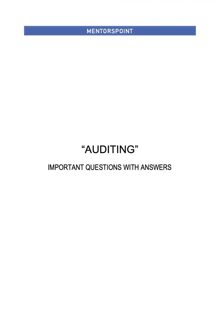 Auditing (AFM_M3_AUDITING)