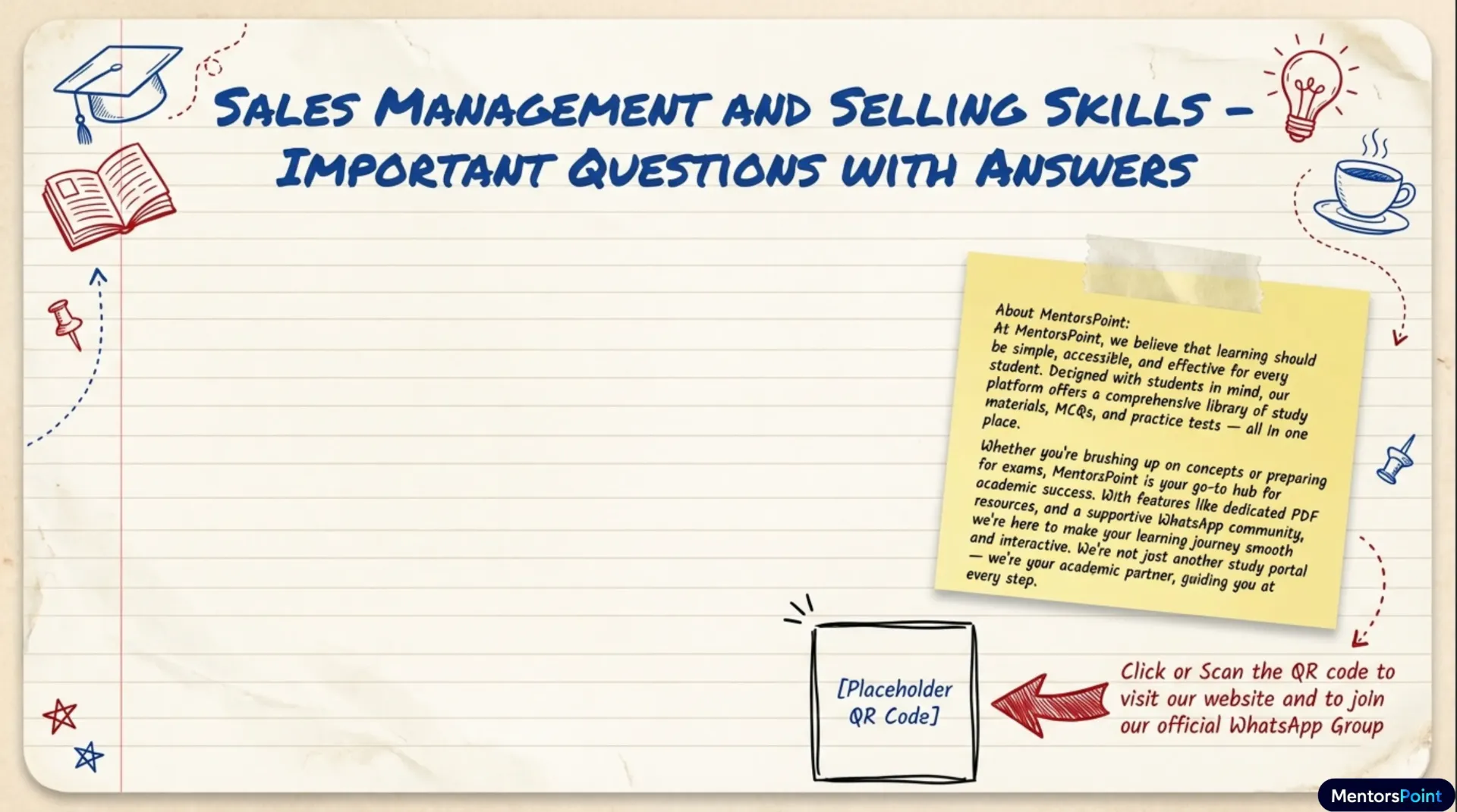 Sales Management and Selling Skills (One Shot Summary) (CBM_E1_SMSS)