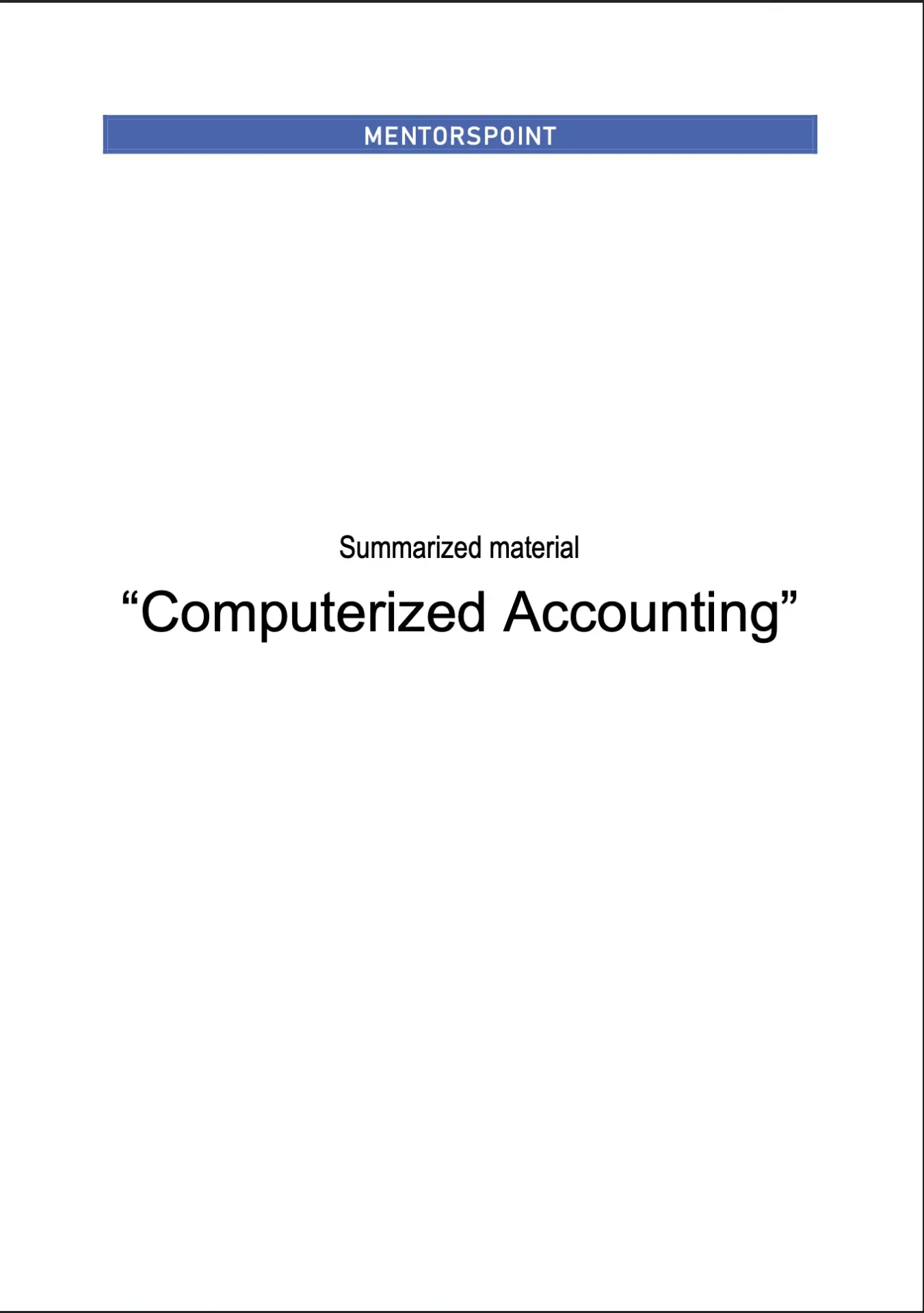 Computerise Accounting (reference material)