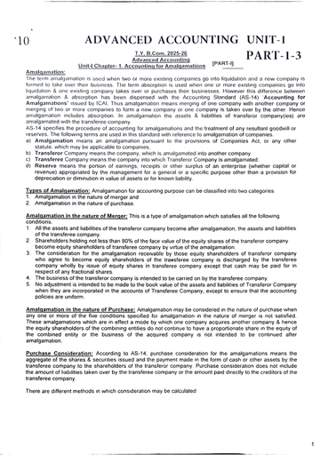 Advanced Accounting (Unit 2, Part 1,2&3)