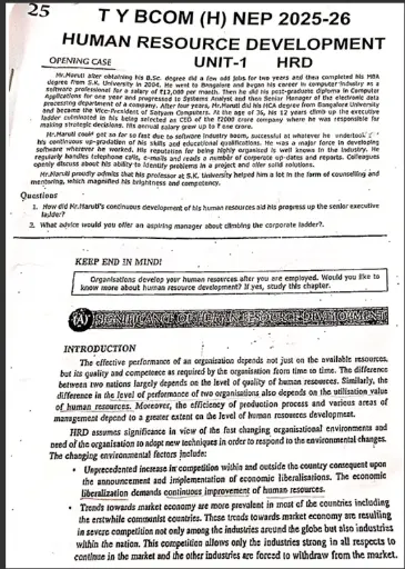 Human Resource Development Unit 1 & 2