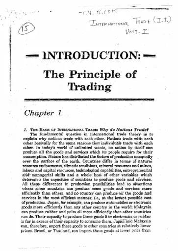 International Trade Unit 1 & 2